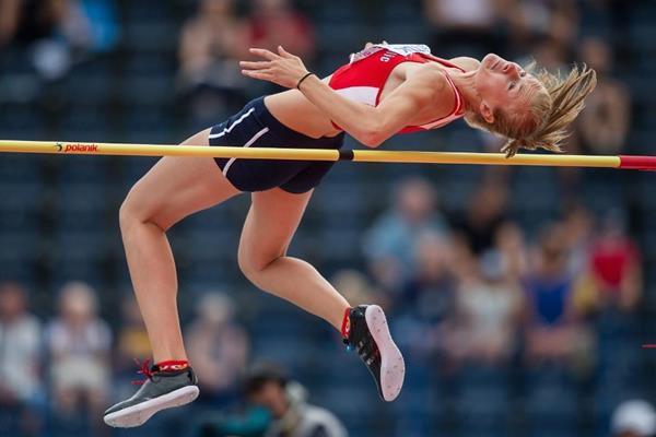 Michaela Hruba in the high jump at the IAAF World U20 Championships Bydgoszcz 2016 (Getty Images)
