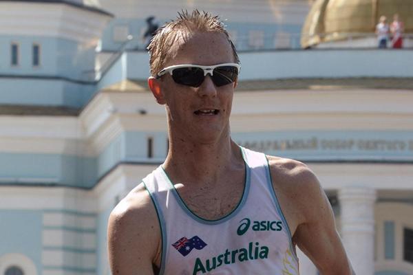 Jared Tallent of Australia on his way to bronze in Saransk (Getty Images)