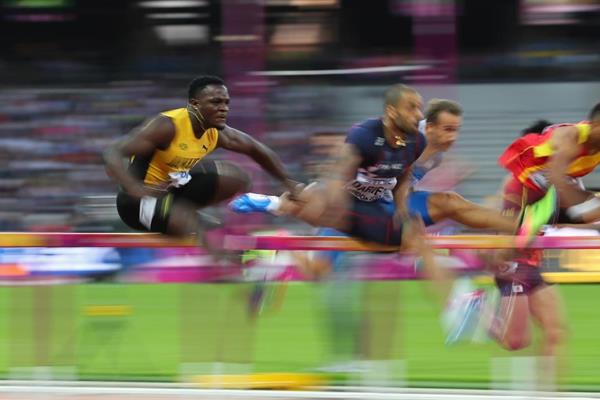 Omar McLeod in the 110m hurdles semi finals at the IAAF World Championships London 2017 (Getty Images)