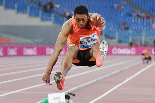 Juan Miguel Echevarria in the long jump at the IAAF Diamond League meeting in Rome (AFP / Getty Images)