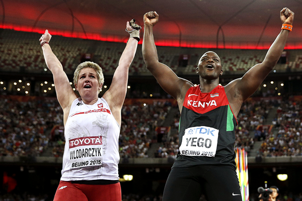 Anita Wlodarczyk and Julius Yego (AFP / Getty Images)