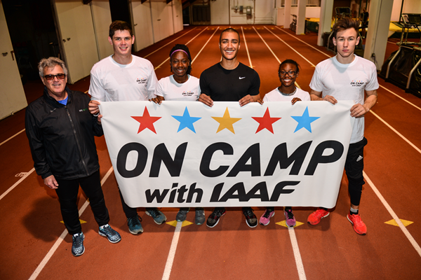 Harry Marra, Werner Visser, Maribel Caicedo, Ashton Eaton, Khalifa St Fort and Niklas Kaul (Phil Johnson / TrackTown USA)