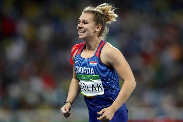 Sara Kolak after her Croatian javelin record at the Rio 2016 Olympic Games (Getty Images)