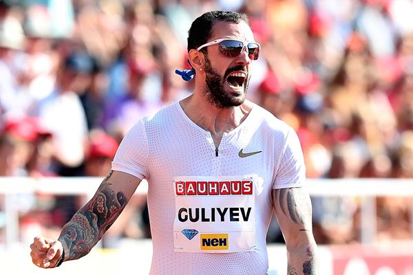 Ramil Guliyev after his 200m in Stockholm (Giancarlo Colombo)