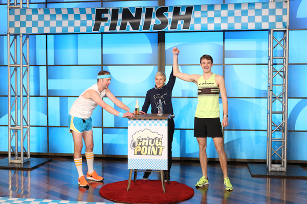 Beer Miler Lewis Kent on the Ellen Show ()