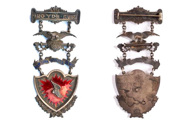 120yds Medal - New York Athletic Club 1895 (obverse and reverse) (IAAF)