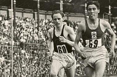 Swedish middle-distance runner Gunder Hagg (left, 60) ()
