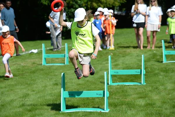 Children in action at the IAAF / Nestlé Kids’ Athletics demonstration in Vevey, Switzerland (Jiro Mochizuki)
