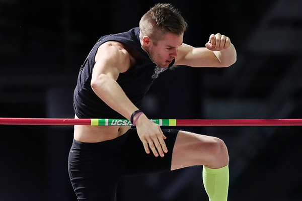 Scott Houston, winner of the pole vault at the US Indoor Championships in Albuquerque (Victah Sailer)