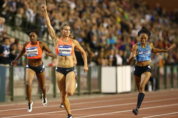 Dafne Schippers winning the 200m at the 2015 IAAF Diamond League final in Brussels (Giancarlo Colombo)