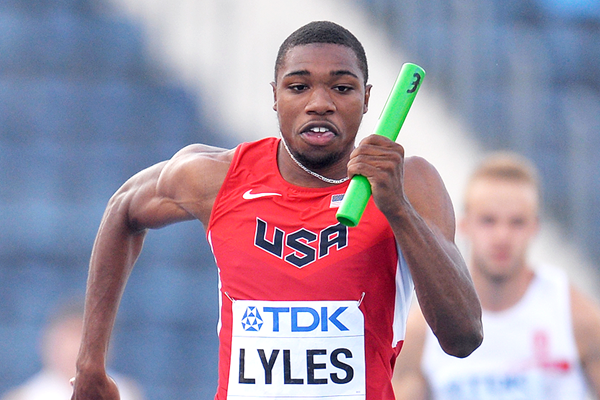 Noah Lyles in the 4x100m at the IAAF World U20 Championships Bydgoszcz 2016 (Getty Images)