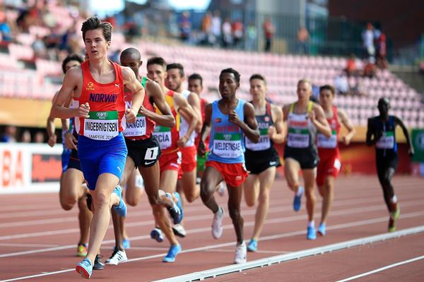 Jakob Ingebrigtsen in the 1500m at the IAAF World U20 Championships Tampere 2018 (Getty Images)