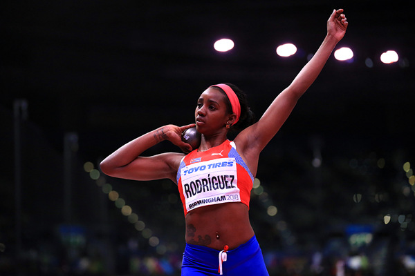 Yorgelis Rodriguez in the pentathlon shot put at the IAAF World Indoor Championships Birmingham 2018 (Getty Images)