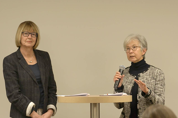 Terry Miller (right) and Sylvia Barlag (left) at the IAAF's ethical compliance and cyber security training (IAAF)