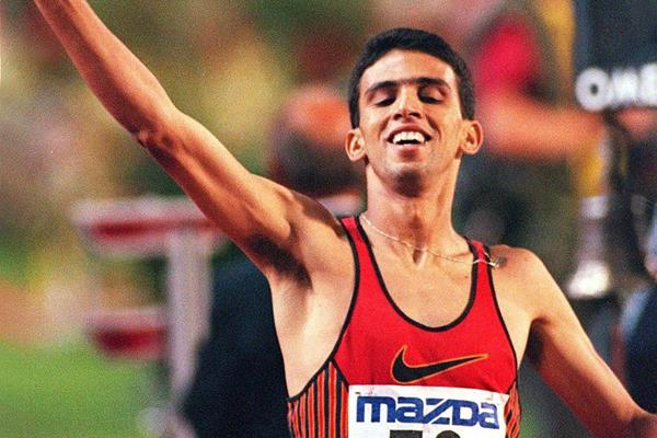 Hicham El Guerrouj at the 1996 Brussels Golden Four meeting (Getty Images)