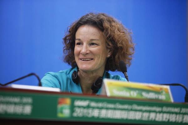 Sonia O'Sullivan at the press conference for the IAAF World Cross Country Championships, Guiyang 2015 (Getty Images)