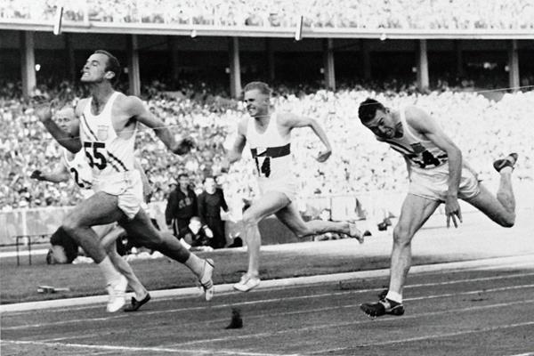 Bobby Morrow in action at the 1956 Olympic Games (AFP / Getty Images)