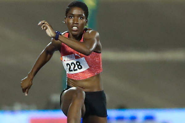 Janieve Russell at the 2018 Jamaican Championships (Athelstan Bellamy)