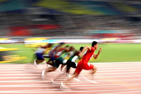 Start of the men's 100m heats at the IAAF World Athletics Championships Doha 2019 (Getty Images)