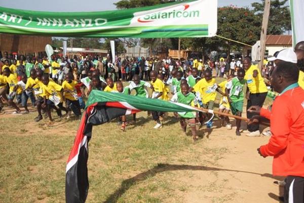 Children from local communities take part in one of the races at the Tegla Loroupe Peace Race (TLPF)