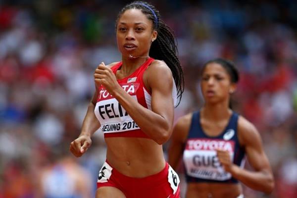 Allyson Felix in the 400m at the IAAF World Championships, Beijing 2015 (Getty Images)