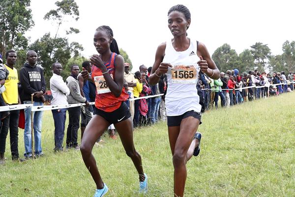 Kenya's Lydia Lagat (left) in cross-country action (Getty Images)