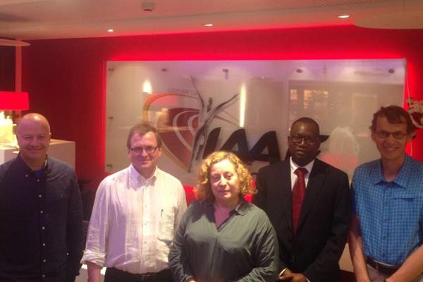 Section on Sport Archives Bureau, from left: Enric Cobo Barri, Kenth Sjoblom, Fina Sola I Gasset, Doudou Sall Gaye and Ossi Viita (IAAF)