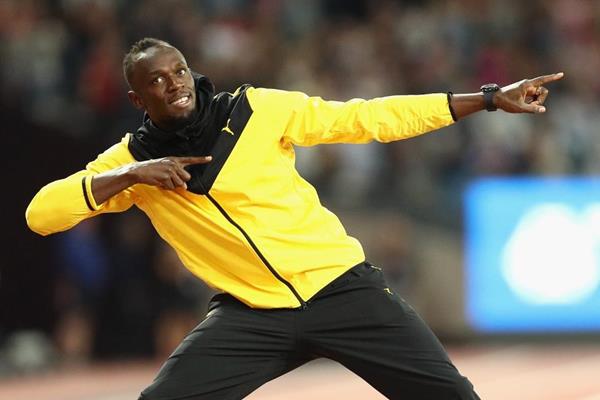 Usain Bolt on his final victory lap at the IAAF World Championships London 2017 (Getty Images)