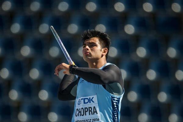 Neeraj Chopra in the javelin at the IAAF World U20 Championships Bydgoszcz 2016 (Getty Images)