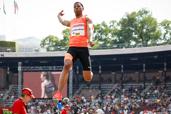 Juan Miguel Echevarria in the long jump at the IAAF Diamond League meeting in Stockholm (AFP / Getty Images)