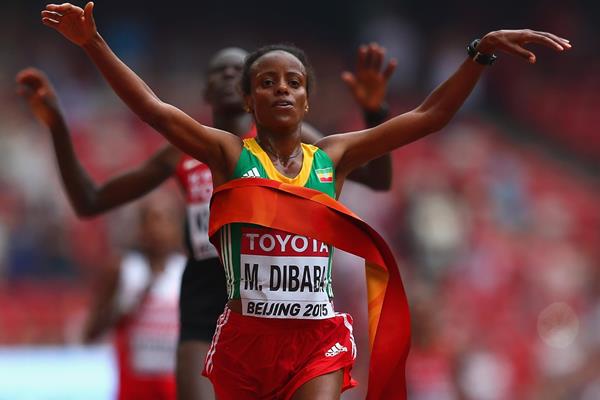 Mare Dibaba wins the marathon at the IAAF World Chamionships, Beijing 2015 (Getty Images)