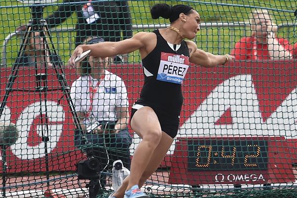 Yaime Perez in action at the IAAF Diamond League meeting in Birmingham (Mark Shearman)