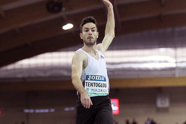 Miltiadis Tentoglou, winner of the long jump at the IAAF World Indoor Tour meeting in Madrid (Jean-Pierre Durand)