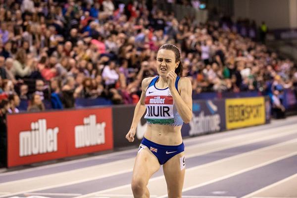 Laura Muir wins the 1000m at the World Athletics Indoor Tour meeting in Glasgow (Dan Vernon)
