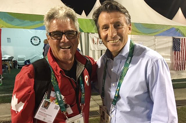 IAAF President Sebastian Coe with Harry Marra in Rio (IAAF)