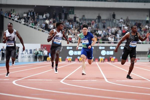 Noah Lyles wins the 100m at the IAAF Diamond League meeting in Shanghai (Errol Anderson)