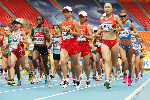 Athletes in action in the marathon at the IAAF World Championships (Getty Images)