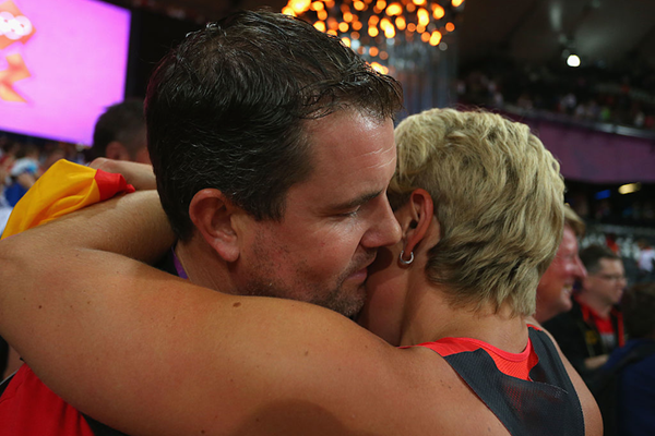 Christina Obergfoll and husband Boris at London 2012 ()