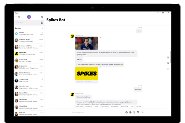 SPIKES bot in action - desktop (IAAF)