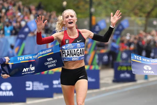 Shalane Flanagan wins the 2017 New York Marathon (Getty Images)