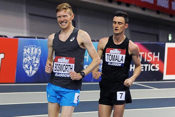 Tom Bosworth in the 3000m race walk at the IAAF World Indoor Tour meeting in Glasgow (Mark Shearman)