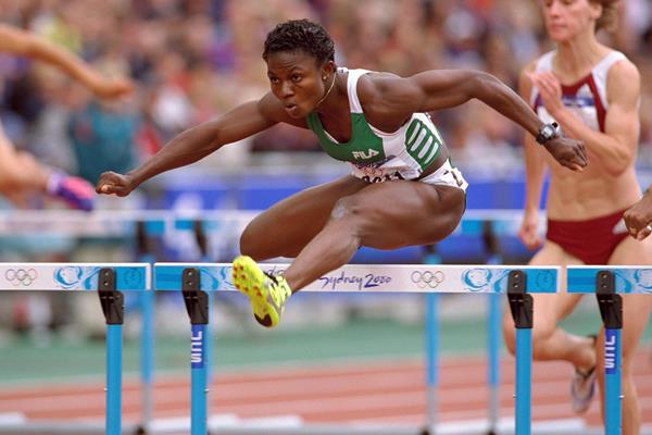 Glory Alozie in the 100m hurdles at the Sydney 2000 Olympic Games (Getty Images)