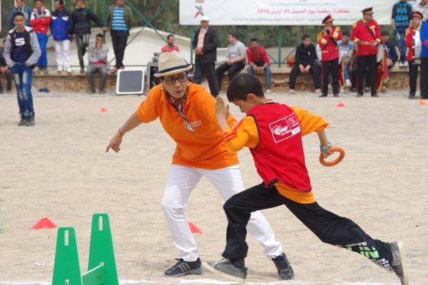 Nawal El Moutawakel at the IAAF / Nestlé Healthy Kids’ Athletics event in Tafoughalte, Morocco (organisers)