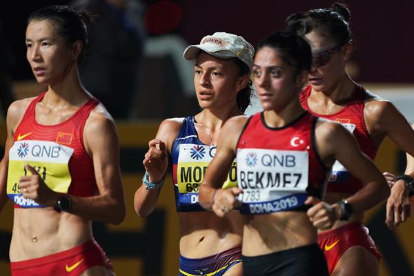 Glenda Morejon in the 20km race walk at the World Athletics Championships Doha 2019 (Matt Quine)