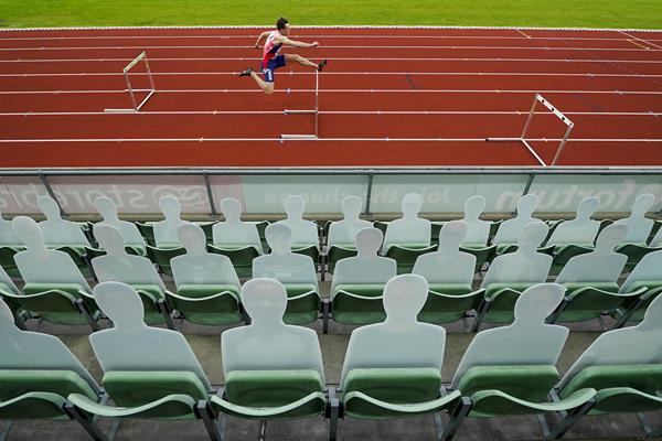Karsten Warholm in action at Oslo's Impossible Games (AFP / Getty Images)