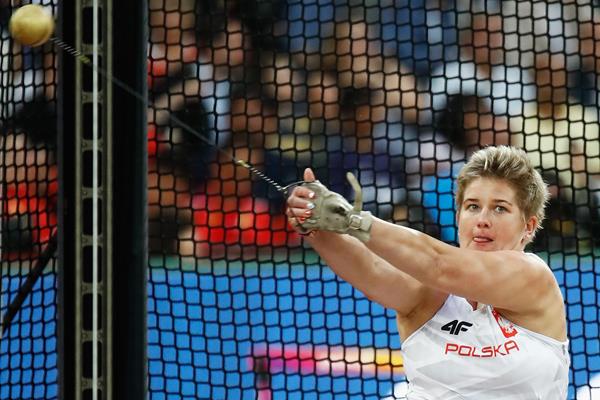 Poland's Anita Wlodarczyk in action in the hammer in London (Getty Images)