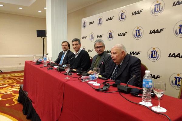 From right: Roberto Gesta de Melo, President CONSUDATLE; Diego Zarba, Patagonia Eventos; Fernando Sotto, President CADA; Pablo Bruni, Secretary of Tourism Villa la Angostura (IAAF)
