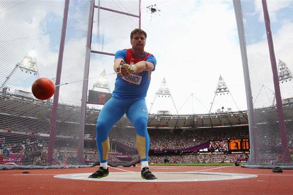 Kirill Ikonnikov of Russiacompetes during the Men's Hammer Throw qualification on Day 7 of the London 2012 Olympic Games at Olympic Stadium on August 3, 2012 (Getty Images)