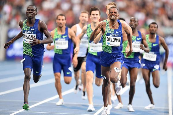 Ronald Musagala (far left) wins the 1500m at the IAAF Diamond League meeting in Paris (Gladys Chai von der Laage)
