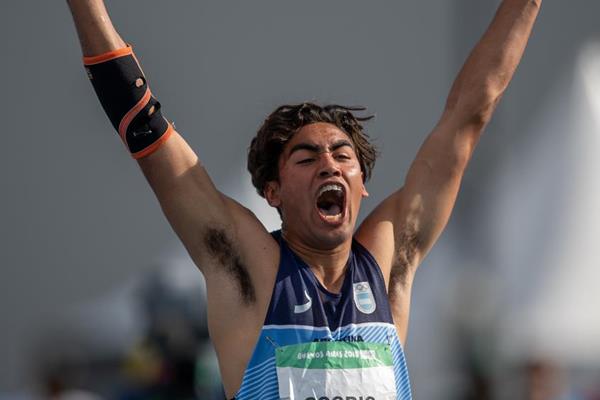 Gustavo Agustin Osorio of Argentina after the javelin competition at the Youth Olympic Games (Lukas Schulze for OIS/IOC)